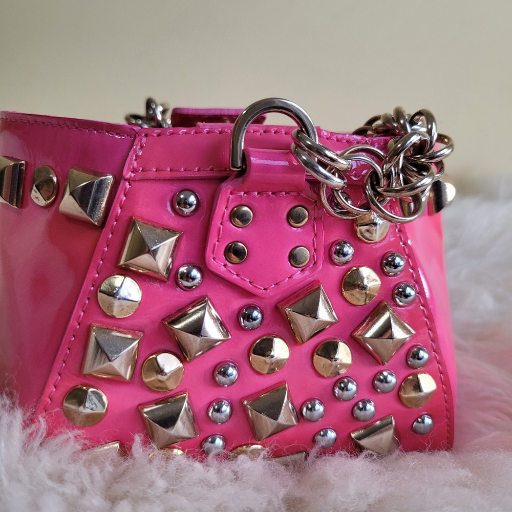 H&M x VERSACE limited edition patent leather studded mini bag